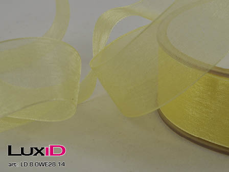 Organza woven edge 14 light yellow 25mm x 50m